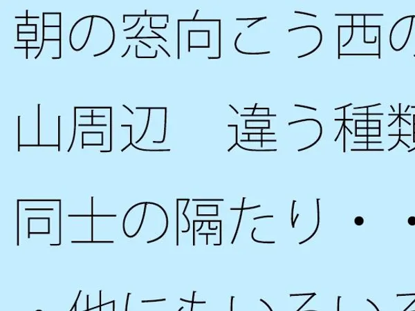 朝の窓向こう西の山周辺 違う種類同士の隔たり・・・他にもいろいろと・・