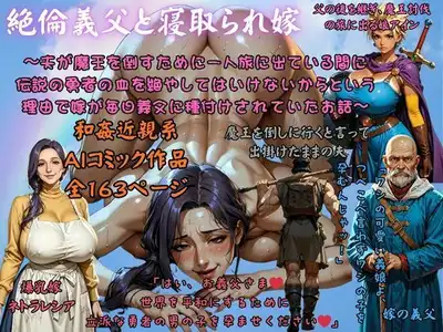 絶倫義父と寝取られ嫁 〜夫が魔王を倒すために一人旅に出ている間に 伝説の勇者の血を絶やしてはいけないからという理由で嫁が毎日義父に種付けされていたお話〜